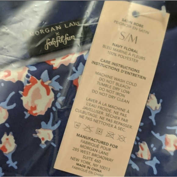 Morgan Lane XFabFitFun Allie RobeNavy Blue Floral S/M - Picture 6 of 9